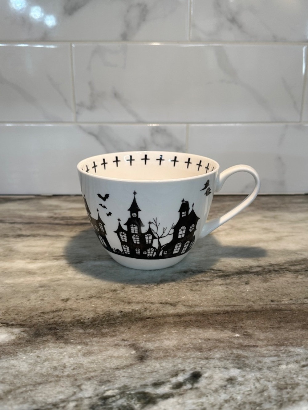 Halloween Haunted House Bone China Mug Portobella By Design England Ghosts Bats